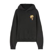 Palm Angels Svart Gothic Logo Sweatshirt Black, Herr