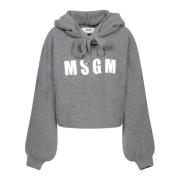 Msgm Elegant Grå Stickat Aw24 Gray, Dam