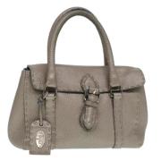 Fendi Vintage Pre-owned Laeder handvskor Gray, Dam