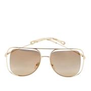 Chloé Pre-owned Pre-owned Acetat solglasgon Brown, Dam