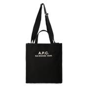 A.p.c. Canvas Toteväska med Flera Fickor Black, Herr