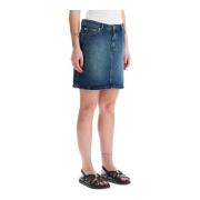 A.p.c. Faded Indigo Denim Mini Kjol Blue, Dam