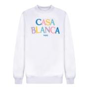 Casablanca Vit Sweatshirt Stilren Bekväm Casual White, Herr