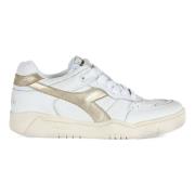 Diadora Laminerade lädersneakers White, Dam