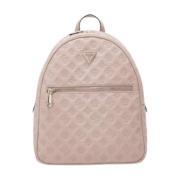 Guess Vikky ryggsäck i präglat rosa ekoläder Pink, Dam