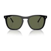 Ray-Ban Fyrkantiga polariserade solglasögon Rb2210 901/58 Black, Unise...