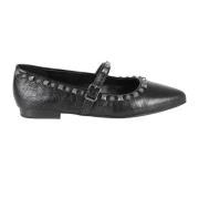 ASH Svarta Ballerinaskor med Studs Black, Dam