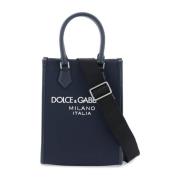 Dolce & Gabbana Nylon Toteväska med Logotyp Blue, Herr