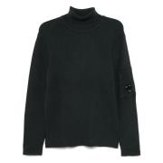 C.p. Company Hög hals rak skär sweaters Black, Herr