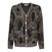 Carhartt Wip Camouflage Stickad Kofta Grå Gray, Herr