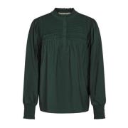 RUE de Femme Stilig Grön Blus med Veckade Detaljer Green, Dam