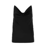 Y/Project Svart satin topp Black, Dam