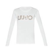 Liu Jo Avslappnad Bomull T-shirt White, Dam