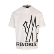 Moncler Vit T-shirt med logodetaljer White, Herr