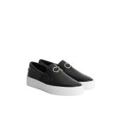 Calvin Klein Platform Slip-On Sneakers med Hardware Black, Dam