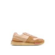 Clarks Ljus Tan Mocka Sneakers Pink, Dam