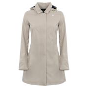 K-Way Vattentät trenchcoat med avtagbar huva Beige, Dam