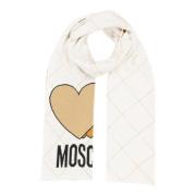 Moschino Abstrakt Multifärgat Ullhalsduk White, Dam