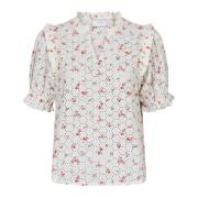 Neo Noir Rosa Rosalie Broderi Ros Blus Multicolor, Dam