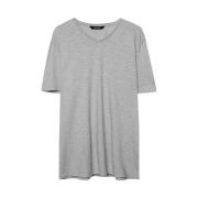 Zadig & Voltaire Grå V-ringad Terry T-shirt Gray, Herr