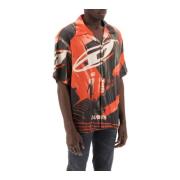 Diesel Bowling Skjorta med All-over Print Multicolor, Herr