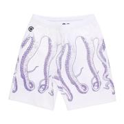 Octopus Vit/Lila Jogger Shorts Lättviktsmaterial White, Herr