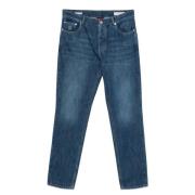 Brunello Cucinelli Blå Tapered Denim Jeans Blue, Herr