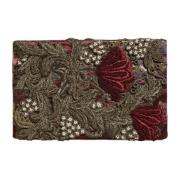 Dolce & Gabbana Guldram Kvällsclutch Maroon Velvet Brown, Dam