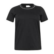 Kaffe Curve Svart Djup T-Shirt Topp Black, Dam