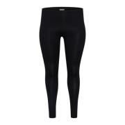 Kaffe Curve Svarta djupa leggings med elastisk midja Black, Dam