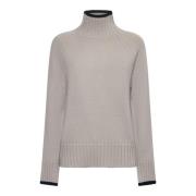 Max Mara Elegant Mantova Turtleneck i Ecru Beige, Dam