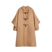 Weekend Oversized Ull Cape Kappa med Huva Brown, Dam