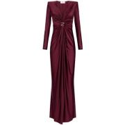 Elisabetta Franchi Burgundy Maxiklänning Brown, Dam