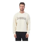 Disclaimer Vit Crewneck Långärmad Logosweatshirt White, Herr