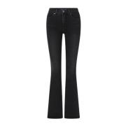 Veronica Beard Hög Midja Skinny-Flare Jeans Black, Dam