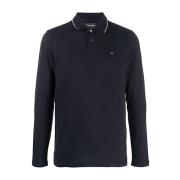 Emporio Armani Klassisk Polo Tröja för Män Blue, Herr