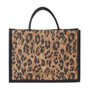 Just Cavalli Leopardmönstrad Toteväska Brown, Dam