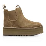 UGG Kvinnors Platform Chelsea Boots Brown, Dam