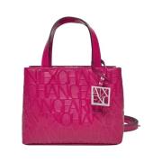 Armani Exchange Fuchsia Shopper Väska Modern Design Pink, Dam