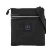 Armani Exchange Svart Nylon Crossbody Axelväska Black, Herr