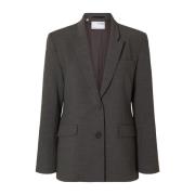 Selected Femme Klassisk Blazer i Mörkgråmelerat Gray, Dam