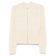 Jil Sander Beige Zip-Up Cardigan Beige, Dam