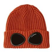 C.p. Company Räfflad stickad mössa med Goggle-linser Brown, Unisex