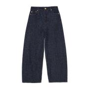 Ganni Blå Wide-leg Denim Jeans Kvinnor Blue, Dam