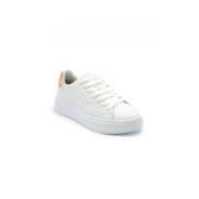 Sun68 Vita och rosa lädersneakers Grace Leather White, Dam