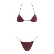 Oseree Gläns Triangle Microkini Bikini Set Purple, Dam