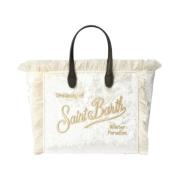 MC2 Saint Barth Mini Vanity Väskor med Broderat Logotyp White, Dam