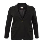 Kaffe Curve Klassisk Blazer Jacka Svart Djup Black, Dam