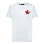 Dsquared2 Vit Leaf Logo T-shirt White, Herr