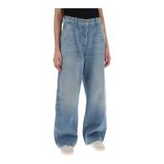 Palm Angels Bred Ben Distressed Denim Jeans Blue, Dam